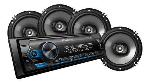 Auto Radio Pioneer Mxt-s3266b Combo + Parlantes 6.5 200w Amv