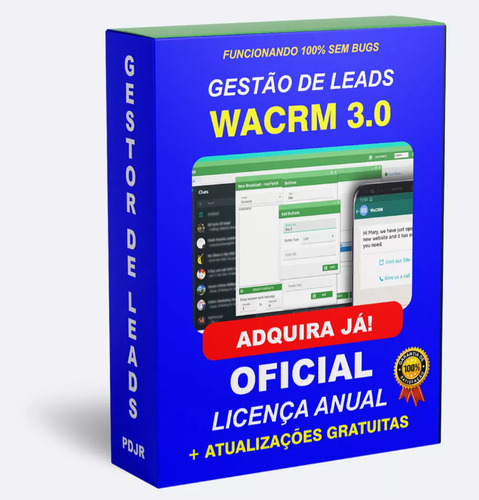 Wacrm 3.0 Automação Whatsapp + Chatbot - Licença Anual