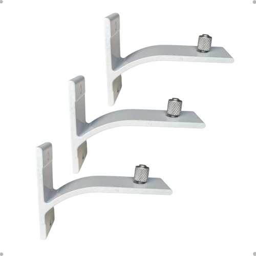 Kit 3 Suporte Inove Parede Trilho Suíço Varão Wave Alumínio