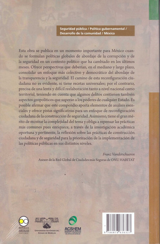 Seguridad Y Construcción De Ciudadania: Perspectivas Locales, Discusiones Globales, De Valenzuela Aguilera Alfonso. Editorial Bonilla Artigas Editores, Tapa Blanda, Edición 1 En Español, 2019