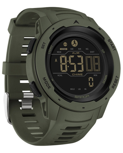 Podómetro Deportivo Reloj Digital Reloj De Pulsera Militar