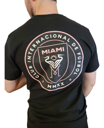 Remera Inter Miami Messi Algodon Serigrafia Doble Estampa