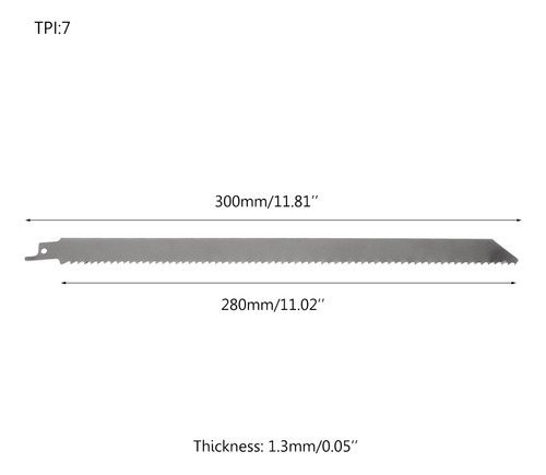 Potencia Recíproca De Acero De 300 Mm Con Dientes Finos