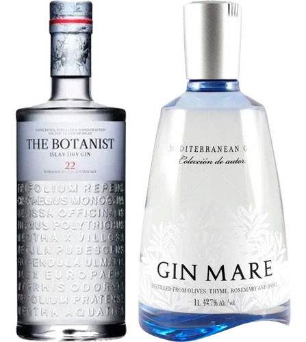 Gin Botanist Islay Dry 750ml + Gin Mare Mediterranean 700ml