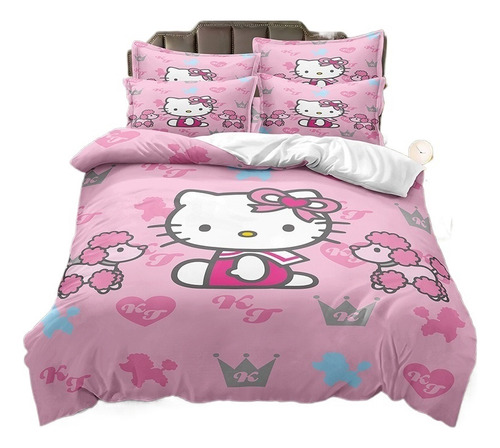 C Juego De Funda Nórdica Hello Kitty, Ropa De Cama For El