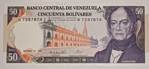 Billete De Venezuela 50 Bs Diciembre-10-1985 Sin Circular