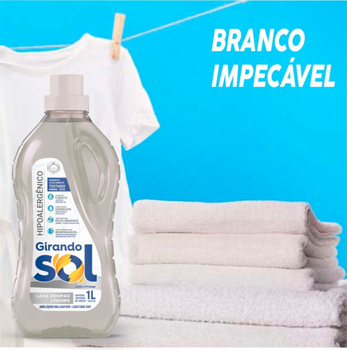Imagem 7 de 8 de Sabão Líquido Lava Roupas Girando Sol Hipoalergênico 1 L
