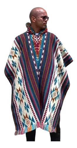 Maxiruana Poncho Hombre Lana Alpaca Liviana Con Capota