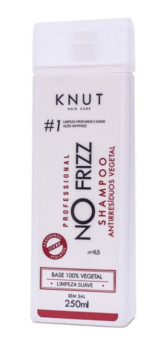 Shampoo Knut No Frizz Antirresíduos Limpeza Suave 250ml