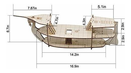 3d Rpg Miniatures Ship Wood Laser Cut, 3-level With 1 Grid