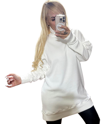 Poleron Oversize Lanilla Mujer