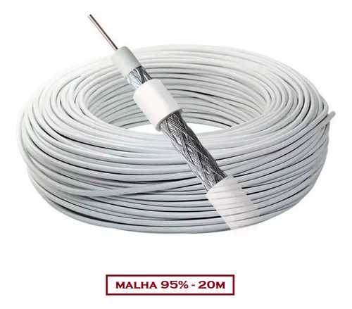 Antena Digital Espinha De Peixe 38 Elem + Cabo Coaxial 20m