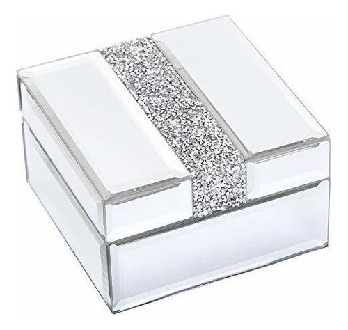Caja De Cristal Pequeña Diamante Joyero  Decorativa De Lujo