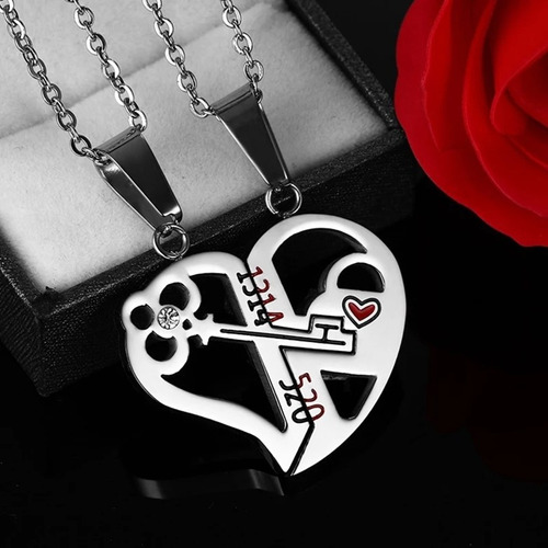 Collares Para Parejas Corazón Compartido Promesa De Amor