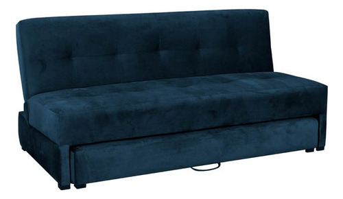 Sofa Cama Reclinable Mateo Con Colchon Inferior Atlas/monaco Color Azul marino Diseño de la tela Liso
