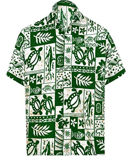 La Leela - Camisa Hawaiana De Manga Corta Para Hombre