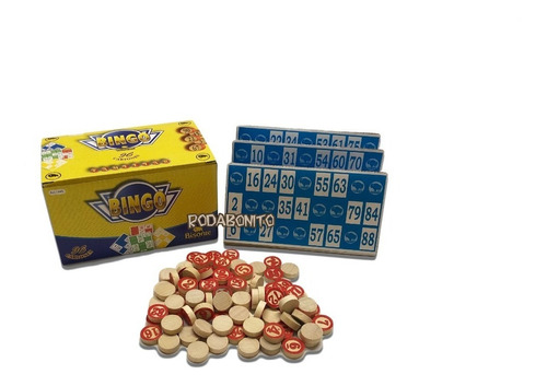 Juego De Loteria Bingo Piezas De Madera 96 Cartones Bisonte