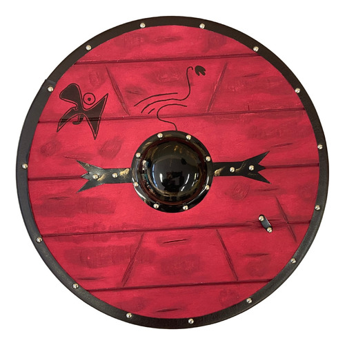 Escudo Viking Medieval Ragnar Nórdico Madeira Decorativo