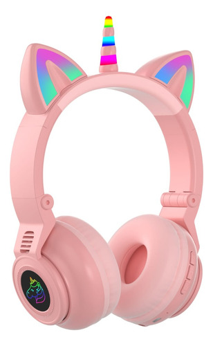 Audífonos Bluetooth Unicornio Con Luz Led Multicolores