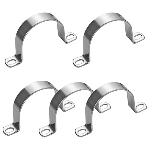 Peromi 5 Pcs 89mm 2 Hole Heavy Duty U-pipe Strap Clamp,stain