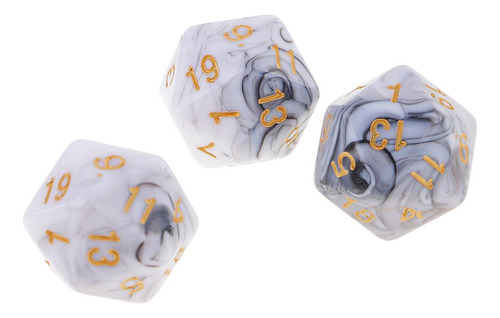 10pcs Dados De 20 Caras D20 Gris Gris Gris