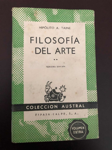 Libro Filosofía Del Arte - Hipólito Taine - Oferta