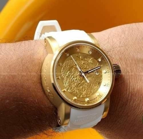 Relógio Invicta S1 Hally Yakuza 19546 Banhado A Ouro 18k