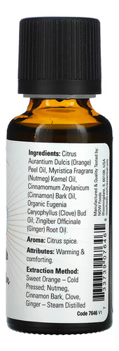 Mistura De Óleo Spice Cider Now Foods 30 Ml Importado