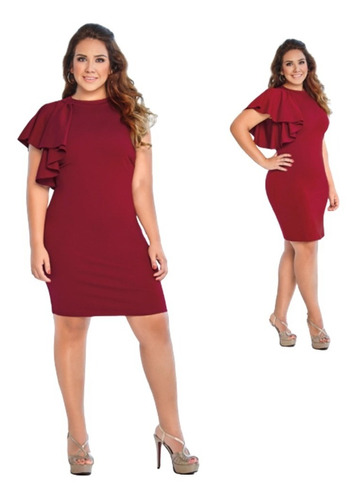 Vestido Color Vino Curvi Cklass Outlelt T 36 / 38 / 40 | Envío gratis
