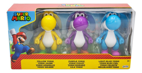 Super Mario - Set De Yoshi En Colores Figuras De 10cm 