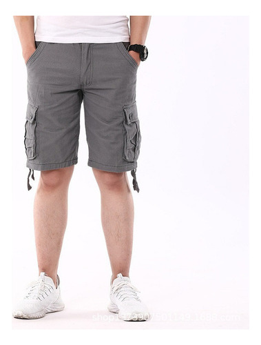 Shorts Casuales Sueltos Con Varios Bolsillos Para Hombre