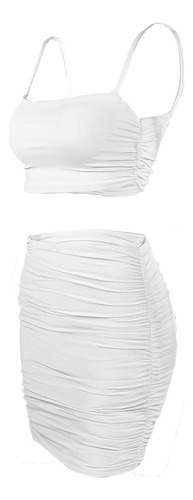 Conjunto De 2 Piezas De Falda Sin Mangas Para Mujer, Color L