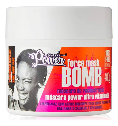 Soul Power Mascara Capilar Bomb Power Curly Girl 400g Vegan