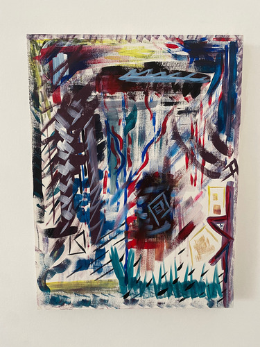 Cuadro Caos Urbano Pintura Abstracta Original (Usado)