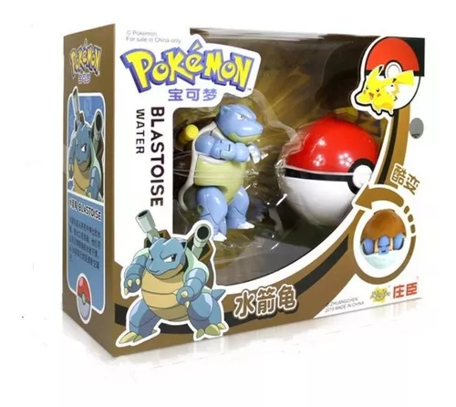 Brinquedo Pokemon Blastoise Articulado Dentro De Pokebola