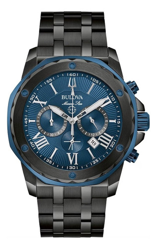 98b410 Reloj Bulova Marine Start Serie A 45mm Azul/negro