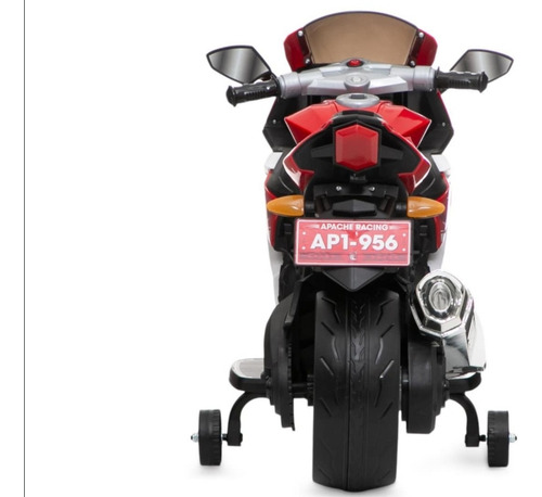 Apache Moto Rojo Blanco Montable Eléctrica Niños 3 A 8 Años Color Blanco/rojo