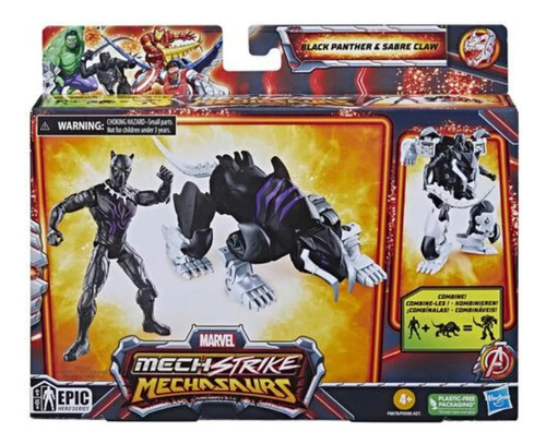 Figura De Acción Marvel Black Panther Mechstrike Mechasaurs