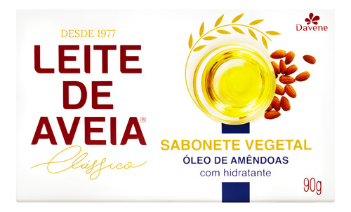 Sabonete Vegetal Leite De Aveia Óleo De Amêndoas 90g Davene