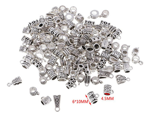 120 Unidades De Plata Plateado Bails Para La Del Collar