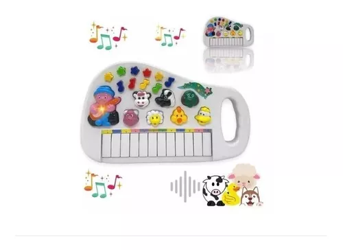 Piano Teclado Musical Infantil Bebe Sons Animais Eletronico