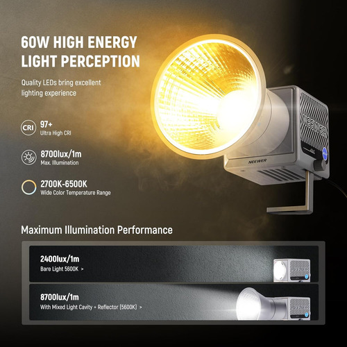Luz Led Portatil Rgb Con Soporte Adaptador Bowens
