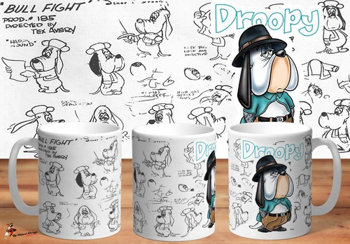 Taza De Ceramica Droopy Dog Creacion Cartoon Dibujo Retro