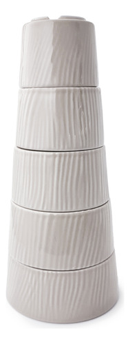 T X 5 Cazulas Dip Pot Apilabl Porclana Grmr Dunas Color Crma