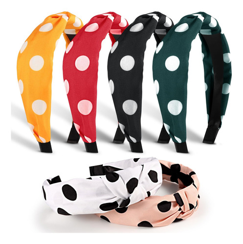 Diyjibb Diademas Nudo Top Mujer - 6pcs Cintillo Ancho