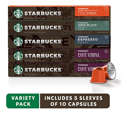 Starbucks Por Nespresso Paquete Variado Intenso 50 Capsulas