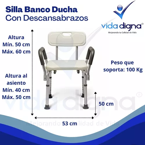 Banco Ducha Con Respaldo Y Brazos Desarmables - Silla