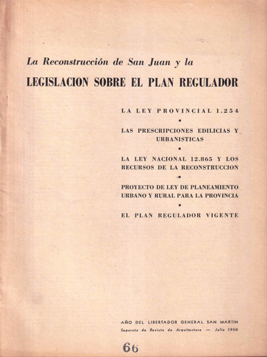 San Juan: Leyes Sobre La Reconstrucción 1950