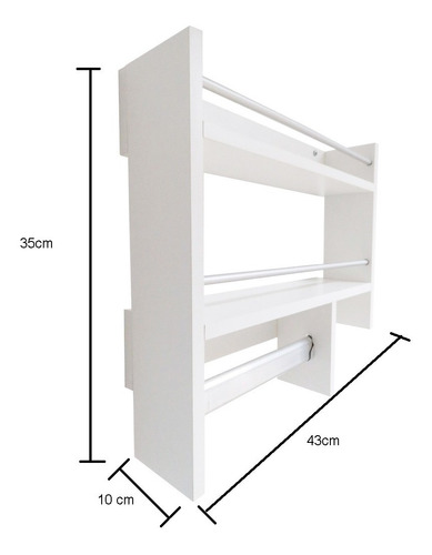 Imagem 2 de 8 de Porta Temperos 100% Mdf C/ Suporte Papel Toalha E Guardanapo