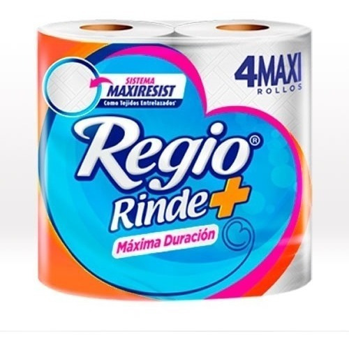 Papel Higiénico Regio Rinde Más Fuxion, 4 Rollos Color Blanco